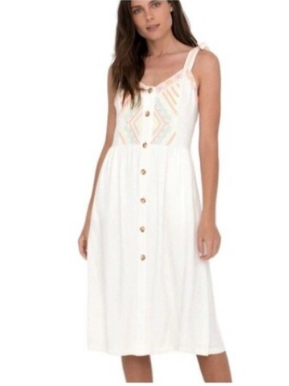 NEW Miss Me Southwestern Dress Embroidered Women's Size Medium Sleeveless Cream